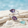 Amethyst facettiert Ring  Tropfen schlicht 925 Sterlingsilber