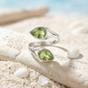 Peridot Ring  Tropfen schlicht 925 Sterlingsilber