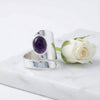 Amethyst Ring  Oval schlicht 925 Sterlingsilber