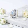 Regenbogen Mondstein Ring  Oval schlicht 925 Sterlingsilber