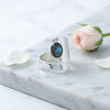 Labradorit Ring  Oval schlicht 925 Sterlingsilber