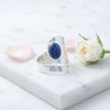 Lapis Lazuli Ring  Oval schlicht 925 Sterlingsilber
