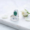 Malachit Ring  Oval schlicht 925 Sterlingsilber