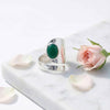 grünen Onyx Ring  Oval schlicht 925 Sterlingsilber