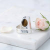 Tigerauge Ring  Oval schlicht 925 Sterlingsilber