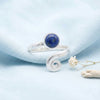 Lapis Lazuli Ring  Rund schlicht 925 Sterlingsilber
