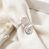 Rosenquarz Ring  Rund schlicht 925 Sterlingsilber