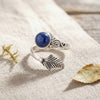 Lapis Lazuli Ring  Rund blumig 925 Sterlingsilber