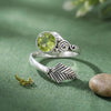 Peridot Ring  Rund blumig 925 Sterlingsilber