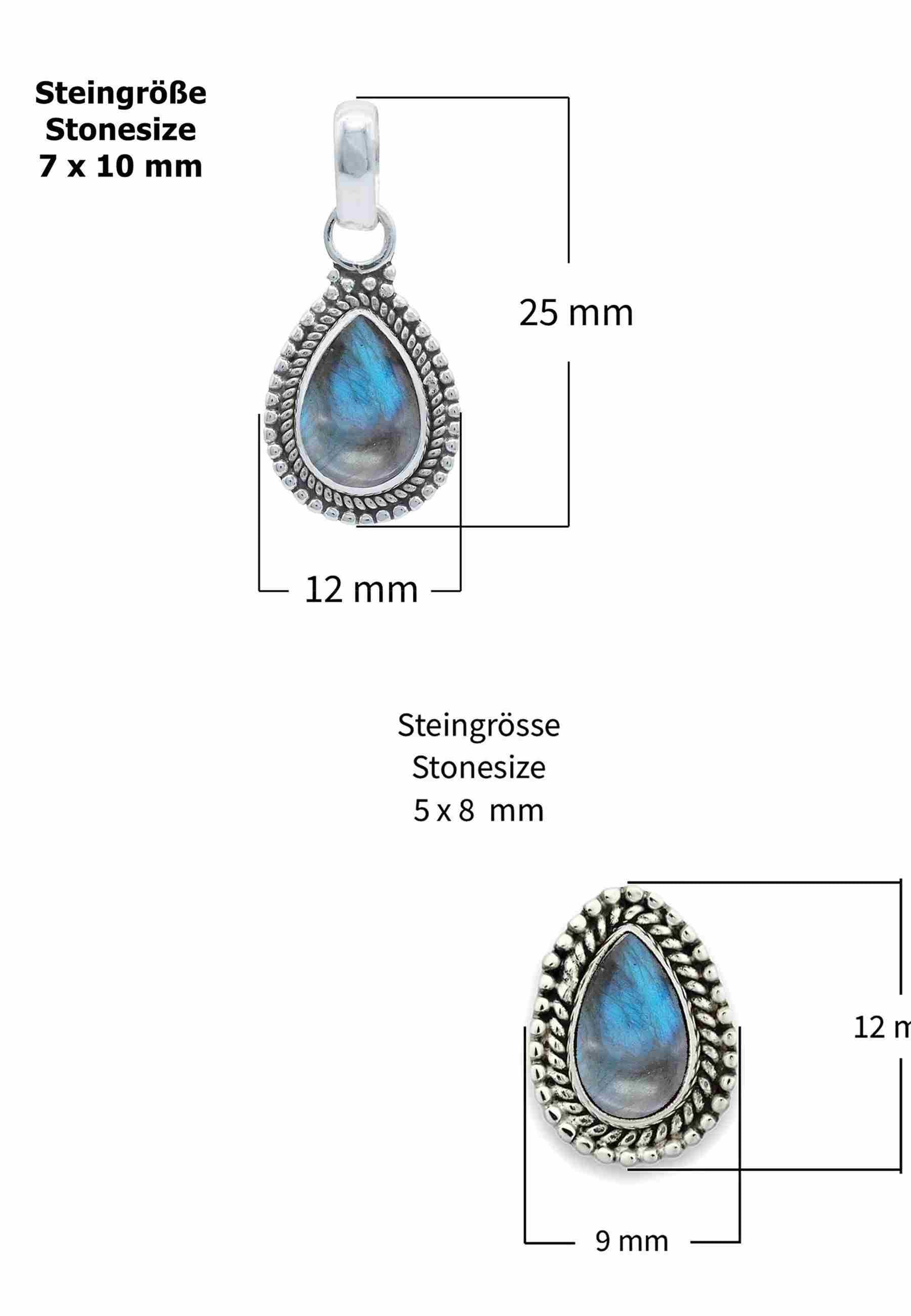 Schmuckset NILA 925 Silber mit Labradorit - mantraroma
