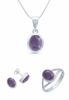 Schmuckset MIALE 925 Silber mit Amethyst - mantraroma