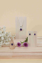 Schmuckset MIALE 925 Silber mit Amethyst - mantraroma
