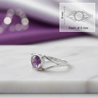 [KI] Amethystring aus Silber mit Maßangaben zu Ring und Edelstein