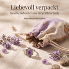 [KI] Silberring mit Amethyst und Geschenkbeutel aus recyceltem Sari