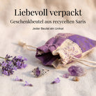 [KI] Silberring mit Amethyst und Geschenkbeutel aus recyceltem Sari