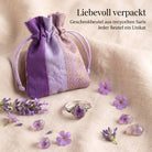 [KI] Silberring mit Amethyst und Geschenkbeutel aus recyceltem Sari