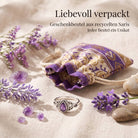 [KI] Silberring mit Amethyst und Geschenkbeutel aus recyceltem Sari