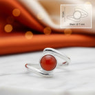 [KI] Karneolring aus Silber mit Maßangaben zu Ring und Edelstein