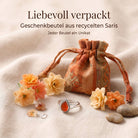 [KI] Silberring mit Karneol und Geschenkbeutel aus recyceltem Sari