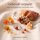 [KI] Silberring mit Karneol und Geschenkbeutel aus recyceltem Sari