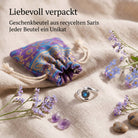[KI] Silberring mit Labradorit und Geschenkbeutel aus recyceltem Sari