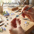 [KI] Handgefertigter Silberring mit Labradorit bei der Schmuckherstellung