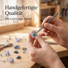 [KI] Handgefertigter Silberring mit Labradorit bei der Schmuckherstellung