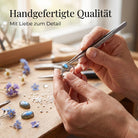 [KI] Handgefertigter Silberring mit Labradorit bei der Schmuckherstellung