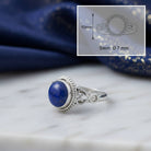 [KI] Lapislazuliring aus Silber mit Maßangaben zu Ring und Edelstein