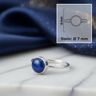 [KI] Lapislazuliring aus Silber mit Maßangaben zu Ring und Edelstein