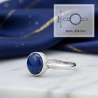 [KI] Lapislazuliring aus Silber mit Maßangaben zu Ring und Edelstein