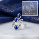 [KI] Lapislazuliring aus Silber mit Maßangaben zu Ring und Edelstein