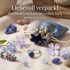 [KI] Silberring mit Lapislazuli und Geschenkbeutel aus recyceltem Sari
