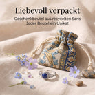 [KI] Silberring mit Lapislazuli und Geschenkbeutel aus recyceltem Sari