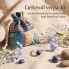 [KI] Silberring mit Lapislazuli und Geschenkbeutel aus recyceltem Sari