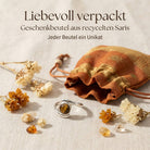 [KI] Silberring mit Tigerauge und Geschenkbeutel aus recyceltem Sari