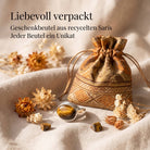[KI] Silberring mit Tigerauge und Geschenkbeutel aus recyceltem Sari