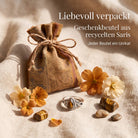 [KI] Silberring mit Tigerauge und Geschenkbeutel aus recyceltem Sari