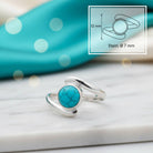 [KI] Türkisring aus Silber mit Maßangaben zu Ring und Edelstein