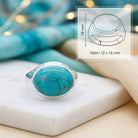 [KI] Türkisring aus Silber mit Maßangaben zu Ring und Edelstein