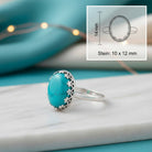 [KI] Türkisring aus Silber mit Maßangaben zu Ring und Edelstein