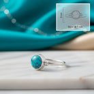 [KI] Türkisring aus Silber mit Maßangaben zu Ring und Edelstein