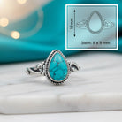 [KI] Türkisring aus Silber mit Maßangaben zu Ring und Edelstein