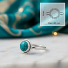 [KI] Türkisring aus Silber mit Maßangaben zu Ring und Edelstein