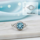 [KI] Topasring aus Silber mit Maßangaben zu Ring und Edelstein