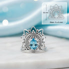 [KI] Topasring aus Silber mit Maßangaben zu Ring und Edelstein