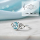 [KI] Topasring aus Silber mit Maßangaben zu Ring und Edelstein