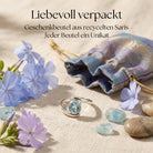 [KI] Silberring mit Topas und Geschenkbeutel aus recyceltem Sari