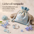 [KI] Silberring mit Topas und Geschenkbeutel aus recyceltem Sari