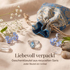 [KI] Silberring mit Topas und Geschenkbeutel aus recyceltem Sari
